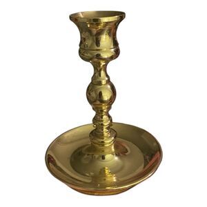 Vintage Baldwin Brass single candlestick 5" traditional cottagecore midcentury